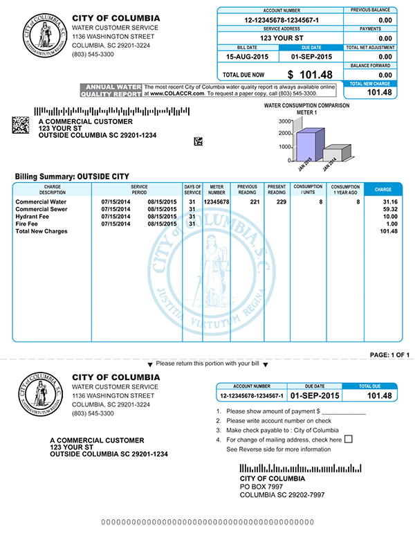 City of Columbia Utility Bill
